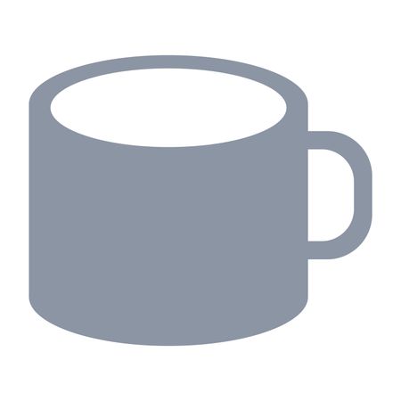 Vector Illustration of Mug Icon in Grey
