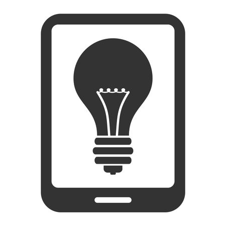 Vector Illustration of Smart Phone Bulb Icon in Black