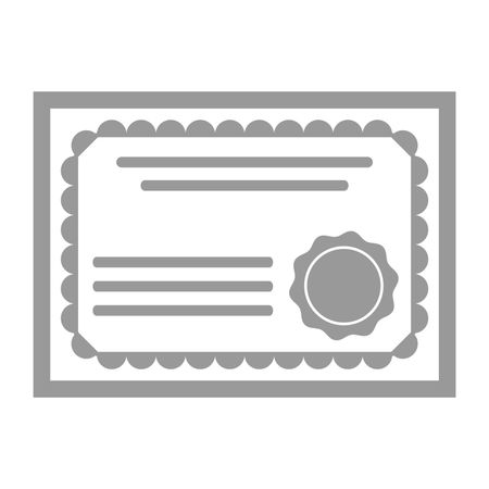 Vector Illustration of Certificate Icon in Grey
