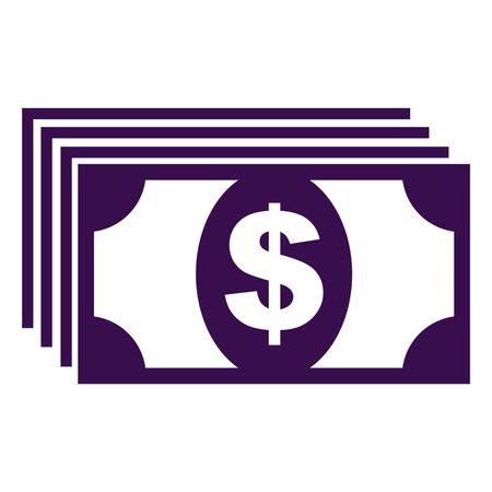 Vector Illustration of Money Icon in Purple
