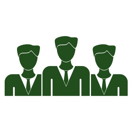 Vector Illustration of Business Team Icon in Green
