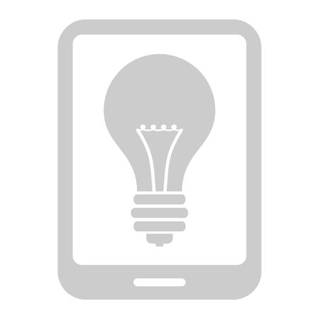 Vector Illustration of Smart Phone Bulb Icon in Grey