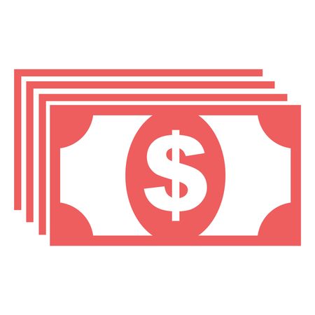 Vector Illustration of Pink Money Icon
