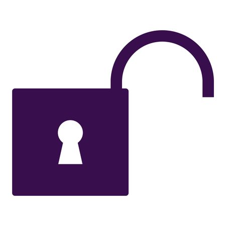 Vector Illustration of Purple Unlock Icon
