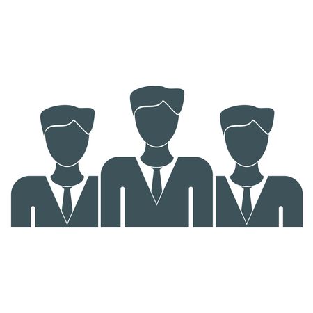 Vector Illustration of Grey Business Team Icon
