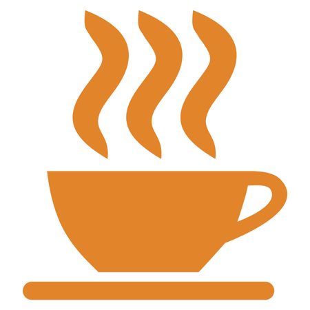 Vector Illustration of Orange Coffee Cup Icon
