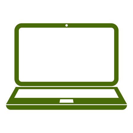 Vector Illustration of Green Laptop Icon
