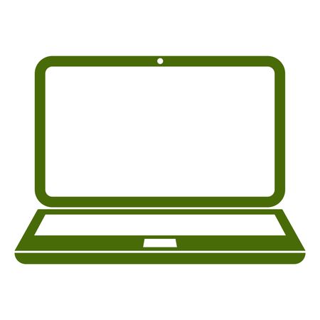 Vector Illustration of Green Laptop Icon