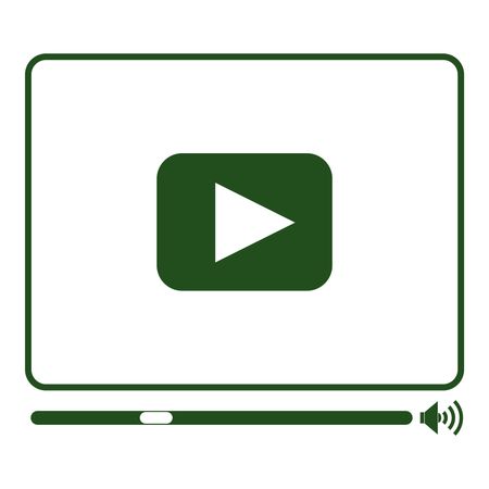 Vector Illustration of Green Video Player Icon
