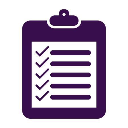 Vector Illustration of Violet check-list Pad Icon
