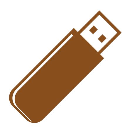 Vector Illustration of Pen Drive Icon in Brown
