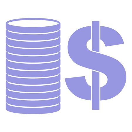 Vector Illustration of Coins Icon in Violet
