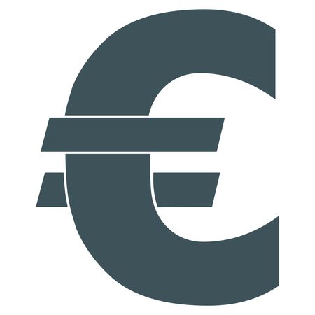 Vector Illustration of Euro Icon in Gray
