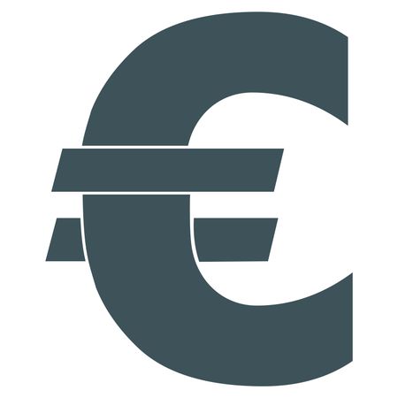 Vector Illustration of Euro Icon in Gray