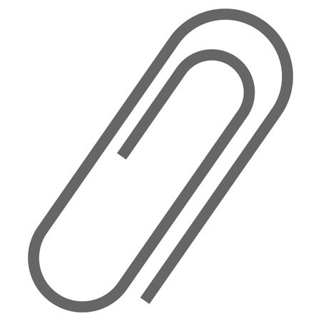 Vector Illustration of Paper Clip Icon in Gray
