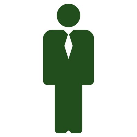 Vector Illustration of Business Man Icon in Green
