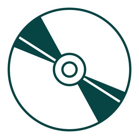 Vector Illustration of CD Icon in Green
