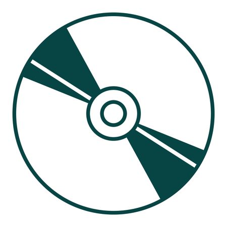 Vector Illustration of CD Icon in Green