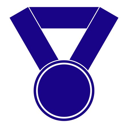 Vector Illustration of Medal Icon in Blue
