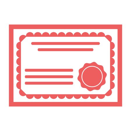 Vector Illustration of Certificate Icon in Pink
