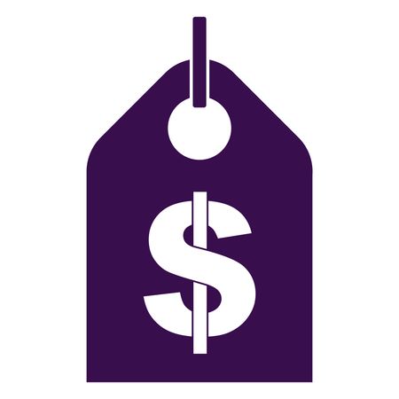 Vector Illustration of Dollar Tag Icon in Violet