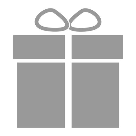 Vector Illustration of Gift Box Icon in Gray