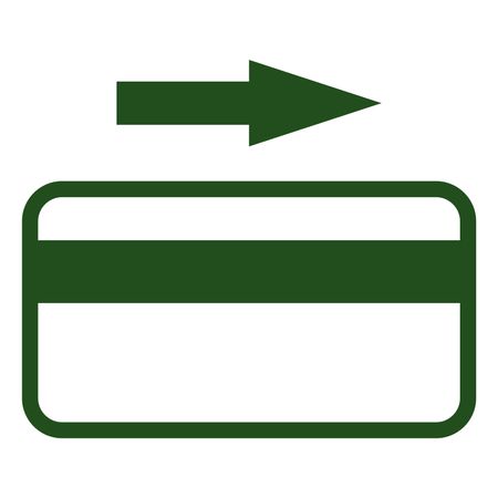 Vector Illustration of Credit Card with Arrow Icon in Green