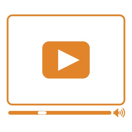 Vector Illustration of Video Player Icon in Orange
