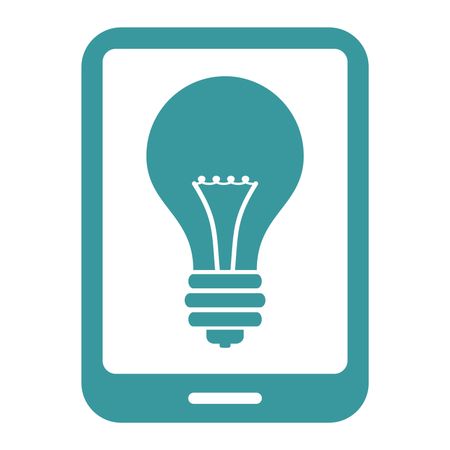 Vector Illustration of Smart Phone Bulb Icon in Green
