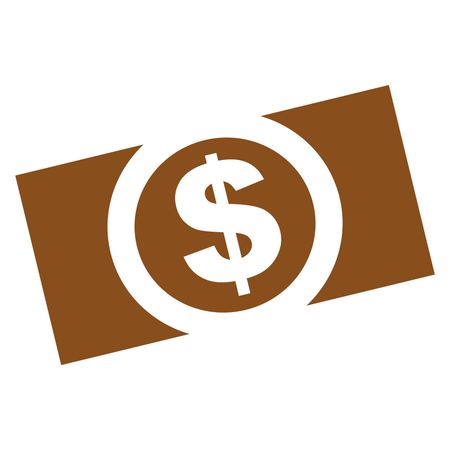 Vector Illustration of Brown Dollar Icon
