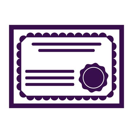 Vector Illustration of Violet Certificate Icon
