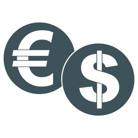 Vector Illustration of Gray Euro & Dollar Icon
