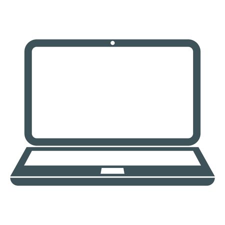 Vector Illustration of Gray Laptop Icon
