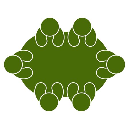 Vector Illustration of Green Group Person Table Icon
