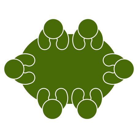 Vector Illustration of Green Group Person Table Icon