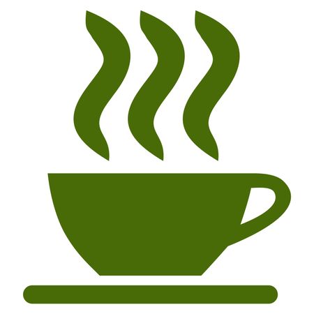 Green Vector Illustration with Coffee Cup Icon
