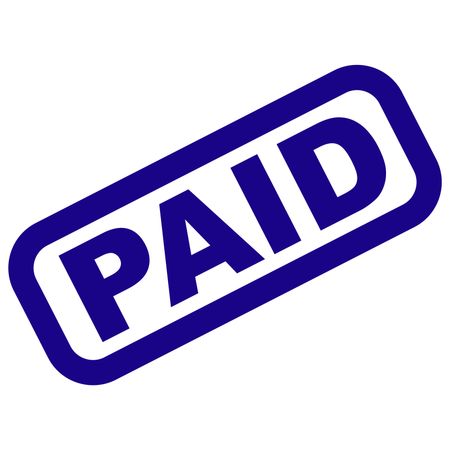 Vector Illustration of Paid Icon in Blue
