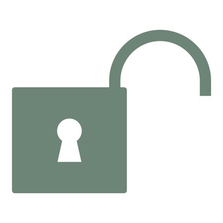 Green Vector Illustration of Unlock Icon
