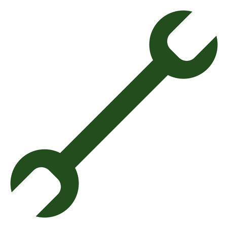 Green Vector Illustration with Spanner Icon
