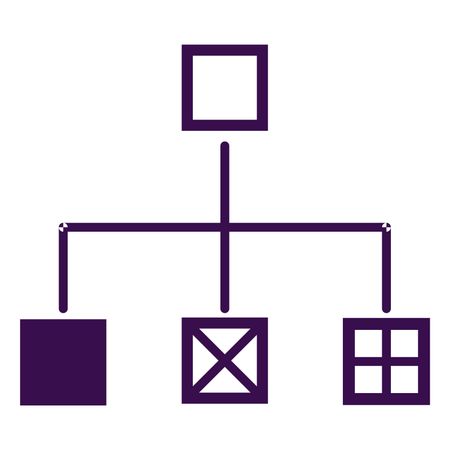 Vector Illustration of Flowchart Icon in Purple