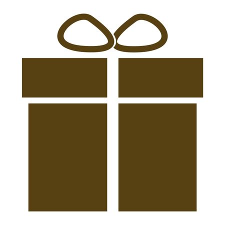 Vector Illustration of Gift Box Icon in Brown
