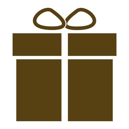 Vector Illustration of Gift Box Icon in Brown