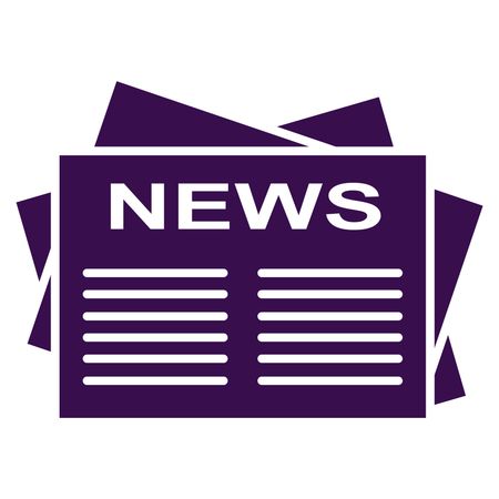 Vector Illustration of News Paper Icon in Purple
