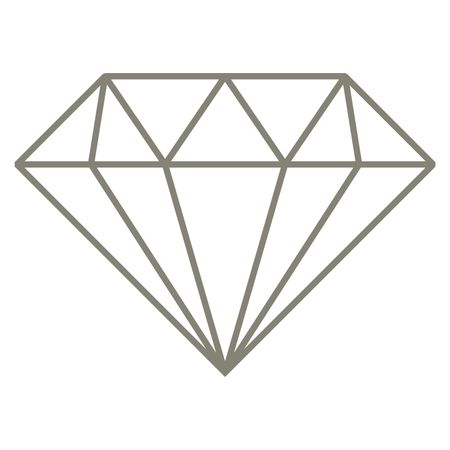 Vector Illustration of Diamond Icon in Gray
