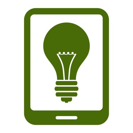 Vector Illustration of Bulb Icon in Green
