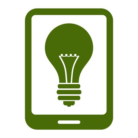 Vector Illustration of Bulb Icon in Green