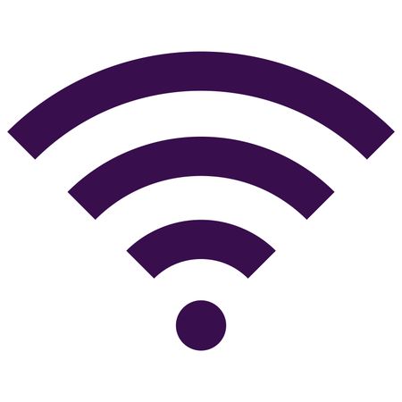 Vector Illustration of Wi-Fi Signal Icon in Purple