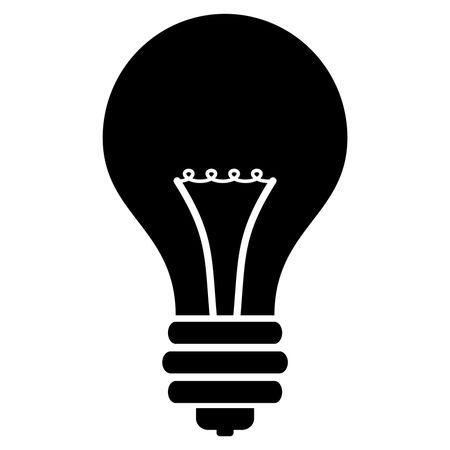 Vector Illustration of Bulb Icon in Black