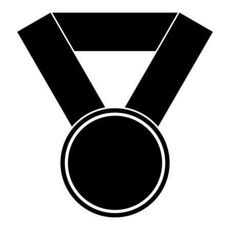 Vector Illustration of Medal Icon in Black
