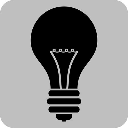 Vector Illustration of Bulb Icon in Black
